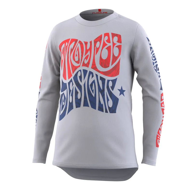 Troy Lee Designs Flowline Youth Long Sleeve Tripper Jersey in Cement
